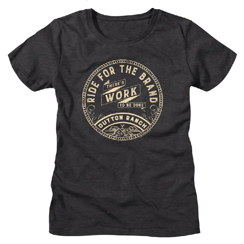 Women Exclusive YELLOWSTONE T-Shirt, Ride for the Brand-- Mesh Fabric Canvas Fabric Denim Fabric