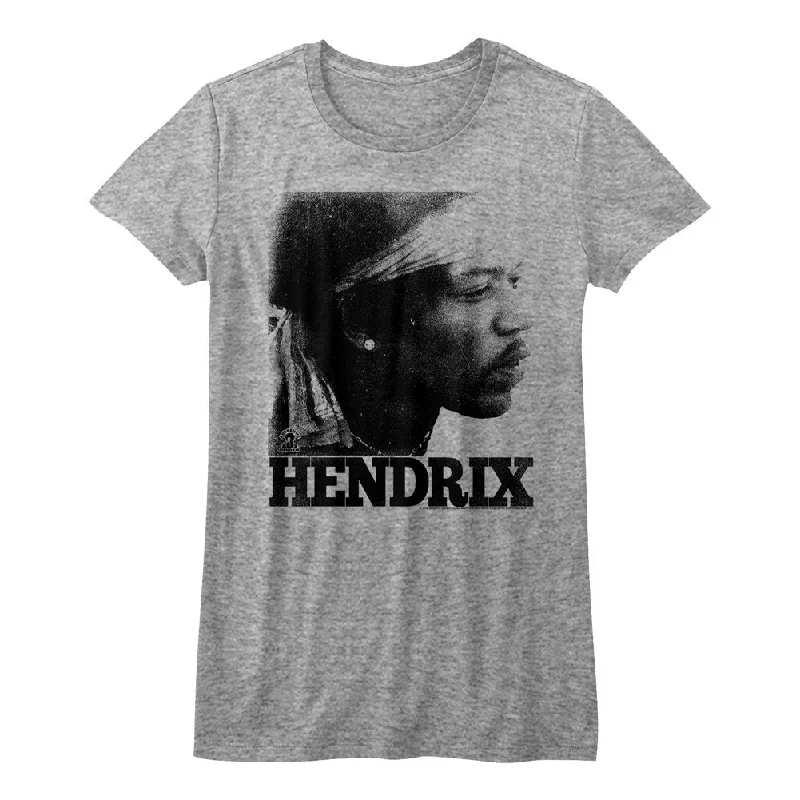 Women Exclusive JIMI HENDRIX T-Shirt, Vintage Face-- Welt Pockets Slit Pockets Flap Pockets