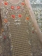 Wedding party dress Model dabka threads work nagh and pearls work Model # P 189 Pencil Length Work