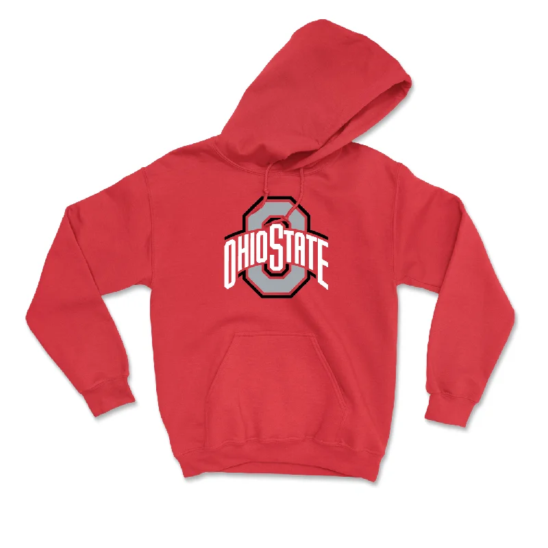 Red Women's Volleyball Team Hoodie - Kaitlyn Hoffman Hoodie with Hem Contrast Bold Stylish
