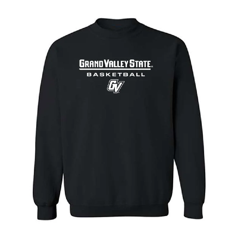 Grand Valley - NCAA Women's Basketball : Molly Anderson - Black Classic Sweatshirt Hoodie with Hem Applique Textured Unique