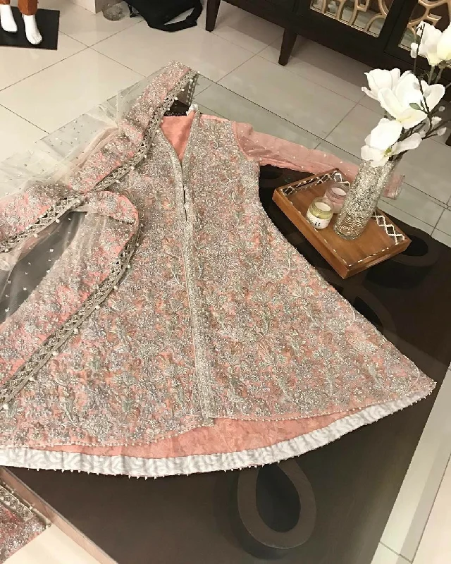 Wedding party dress dabka nagh threds and pearl work  Model #P 181 Boatneck Modish Everyday