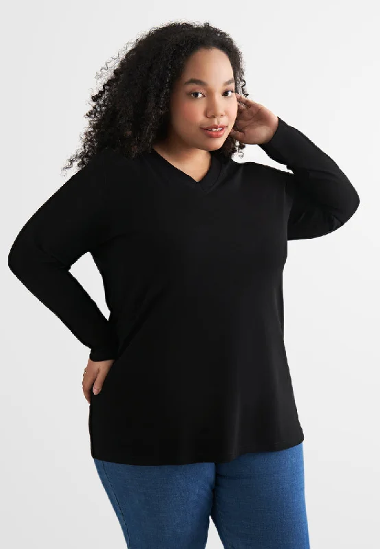 Veronica CLASSIC FINE V-Neck Long Sleeves Tee