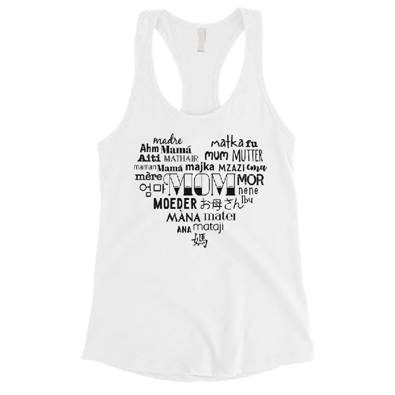 Mom Different Languages Womens Racerback Tank Top Workout Mom Gift