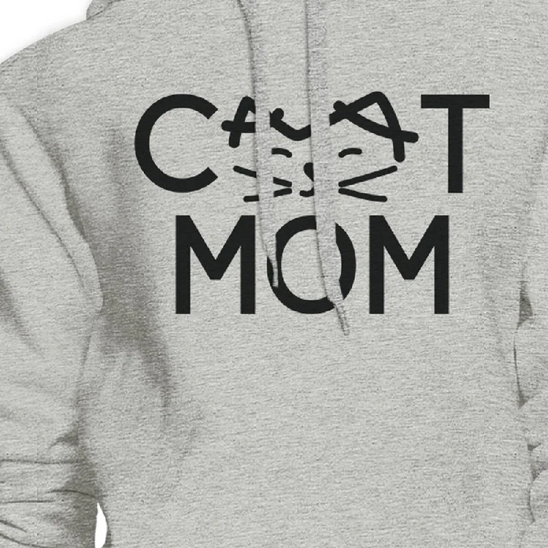 Cat Mom Unisex Grey Cute Design Hoodie Unique Gifts For Cat Lovers