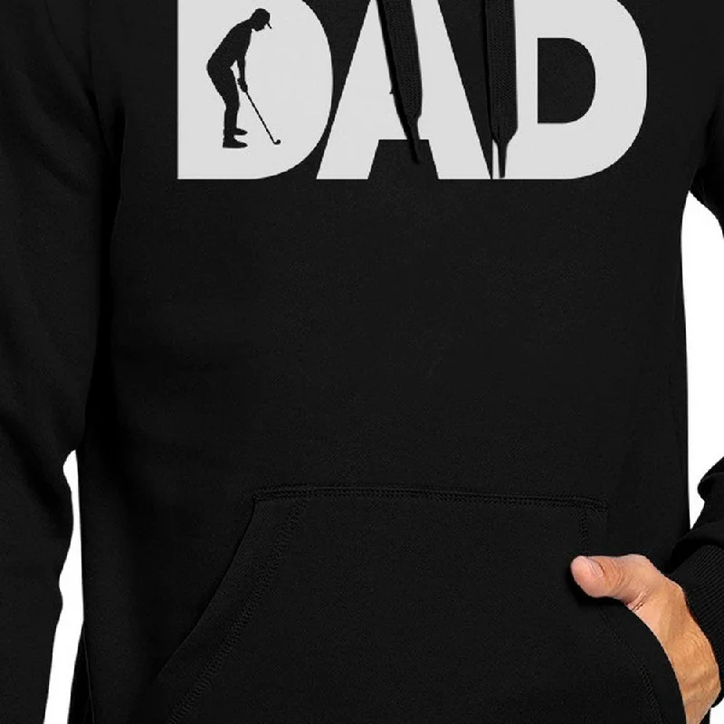 Dad Golf Unisex Black Hoodie Funny Design Graphic Tee For Gold Dads