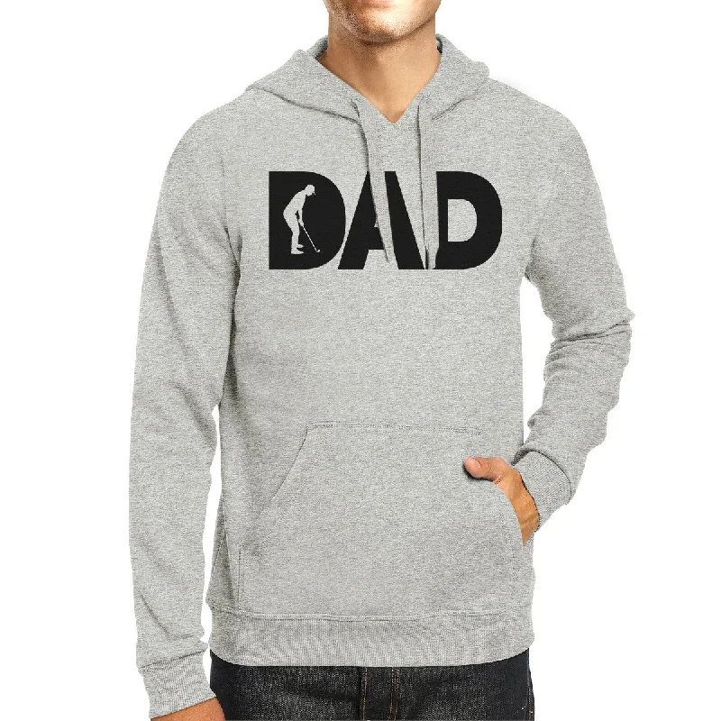 Dad Golf Unisex Grey Hoodie Funny Design Hoodie For Golf Lovers