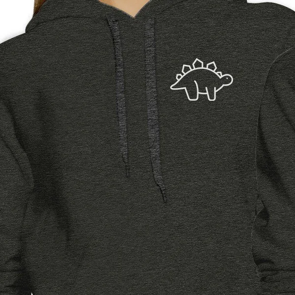 Dinosaurs BFF Matching Dark Grey Hoodies