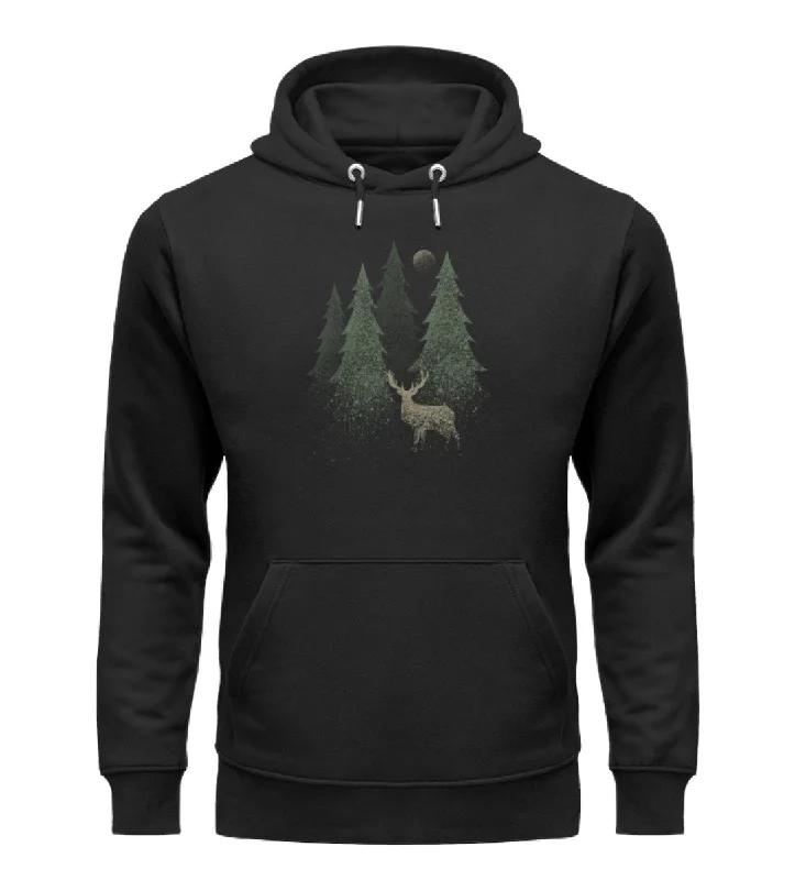 Hirsch im Wald gesprenkelt - Bio Unisex Hoodie (PREMIUM)