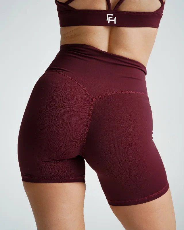 IMPACT V-WAIST BIKER SHORTS 6”- Wine