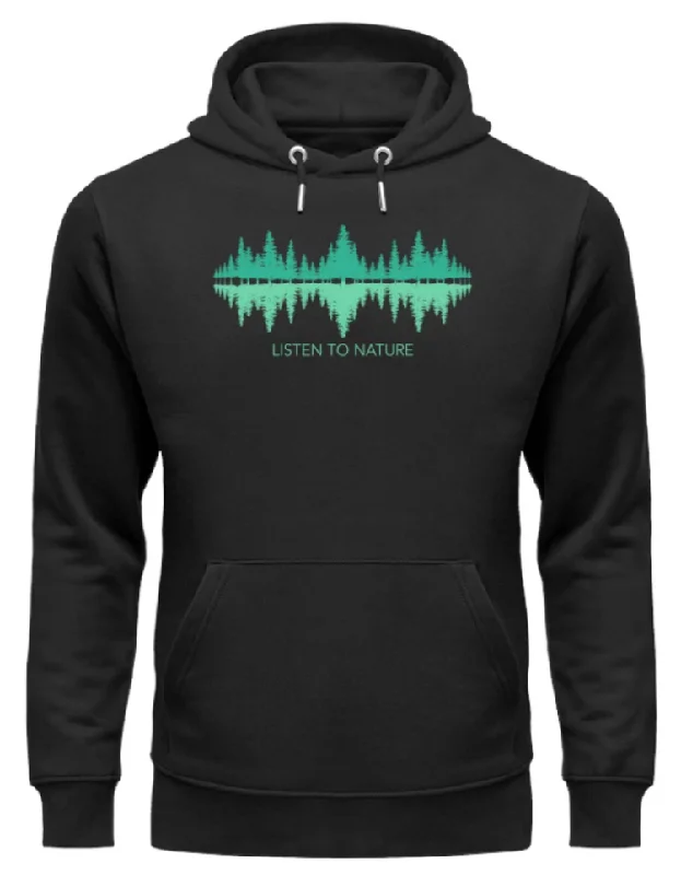 LISTEN TO NATURE - Bio Unisex Hoodie (PREMIUM) (Siebdruck)