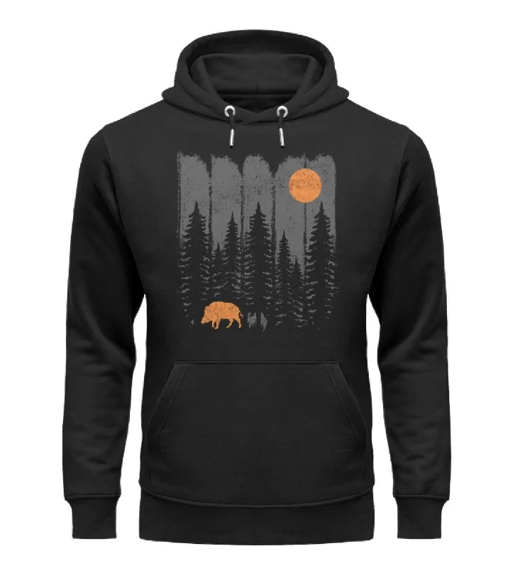 WILDSCHWEIN IM WALD - Bio Unisex Hoodie (PREMIUM)