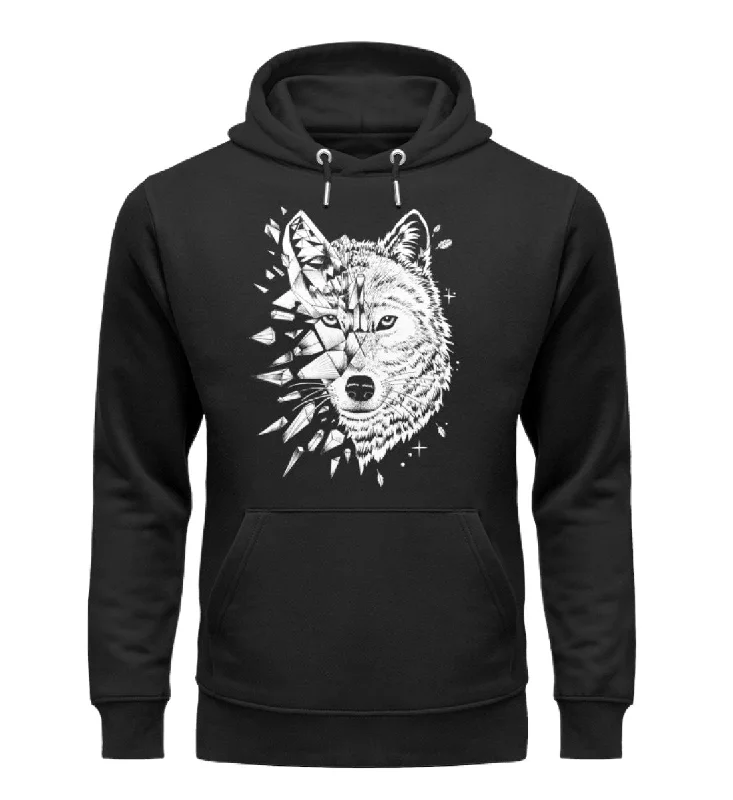 Wolf geometrisch - Bio Unisex Hoodie (Premium)