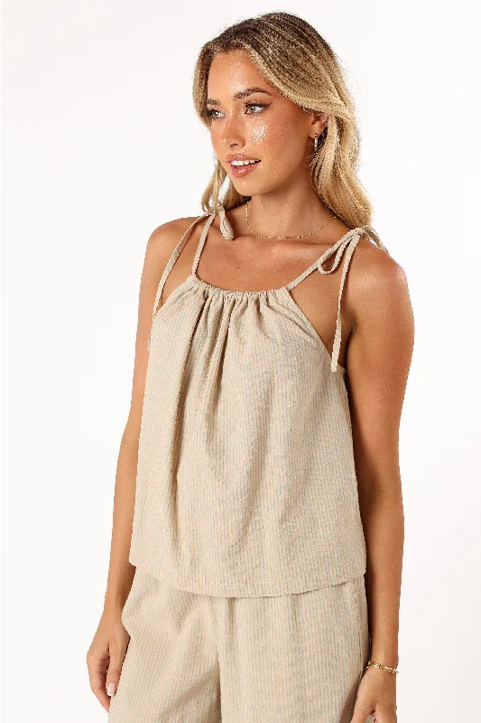 Savanna Striped Top - Apricot