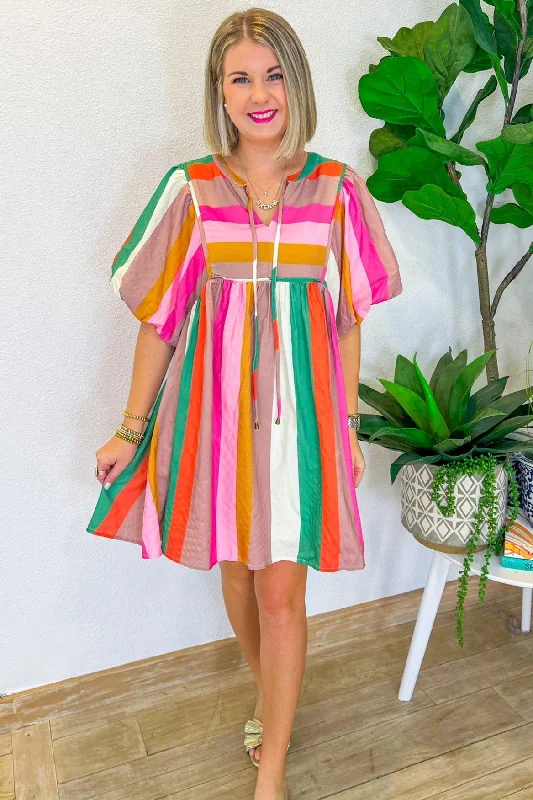 It's Only Fair Mini Dress - Multi Cozy Knitted Mini Dress